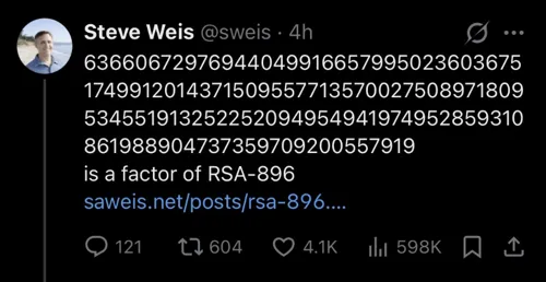 Anthropic Engineer Successfully Factors RSA-896 Using 2,048 GPUs Over 10 Days