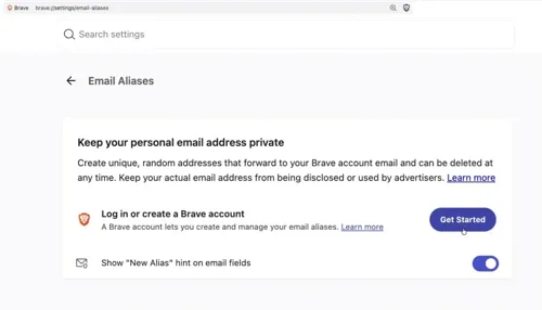 Brave Adds Email Alias Feature: No Need to Use Real Email When Registering on Websites
