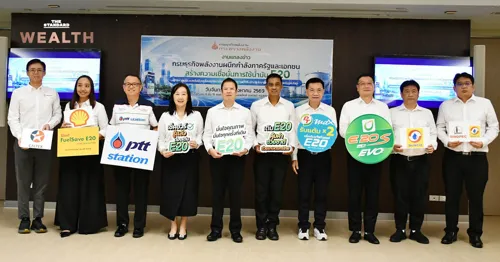 13 Automakers, 5 Motorcycle Brands, 7 Oil Brands Back E20 Ethanol Fuel to Reduce Import Dependency; Thailand Can Produce 3-4 Million More Liters Daily